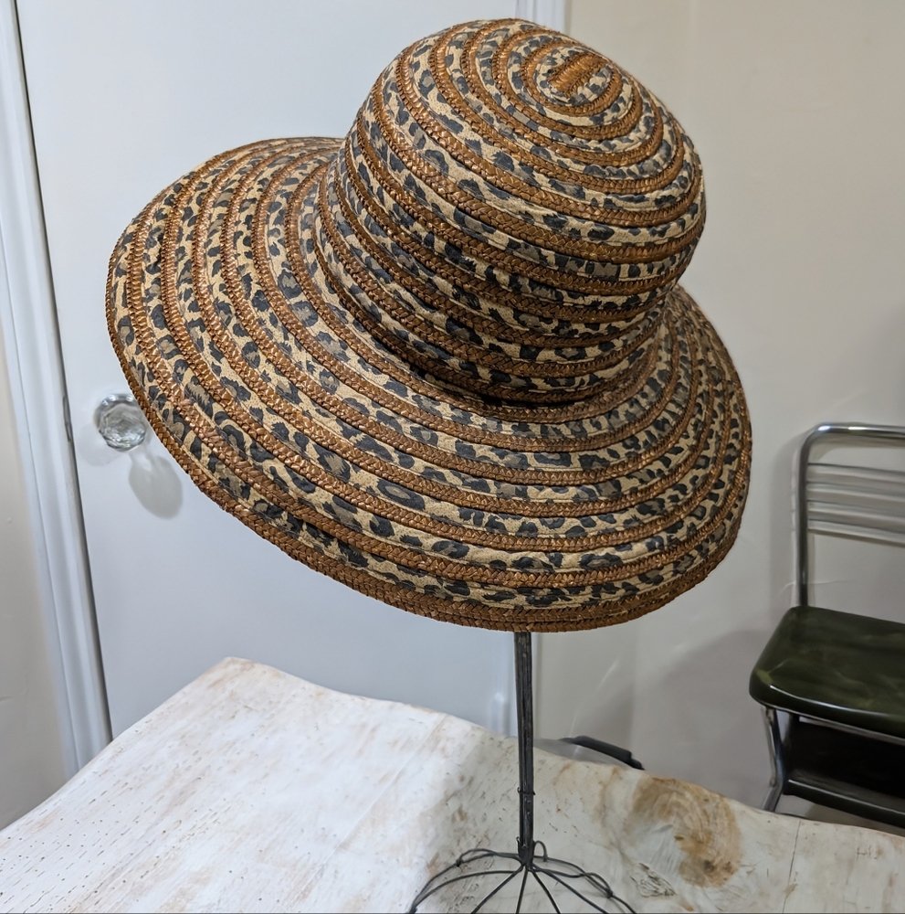 Women's Wide Brim Leopard Print Sun Hat - August Hat Co.